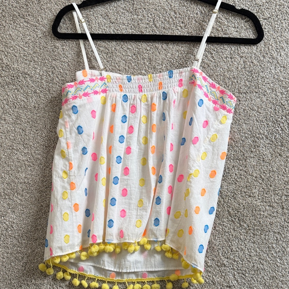 Lilly Pulitzer White Tank Top with Colorful Dots - Picture 2 of 3